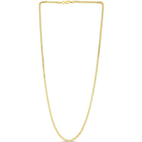 14K Yellow Gold 2.5mm Polished Bismark Chain Necklace - 16" by Orozza Fine Jewelry