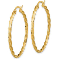 14K Yellow Gold 2.5mm Polished Twisted Hoop Earrings by 0