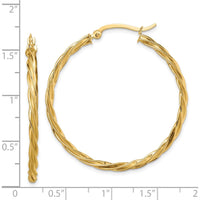 14K Yellow Gold 2.5mm Polished Twisted Hoop Earrings by 0