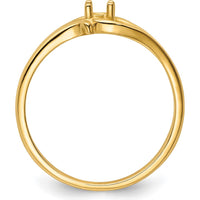 14K Yellow Gold 2.5mm Round Diamond Mounting Ring with Polished Split-Shank Design by Oro Pregiato