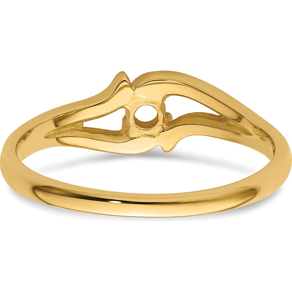 14K Yellow Gold 2.5mm Round Diamond Mounting Ring with Polished Split-Shank Design by Oro Pregiato