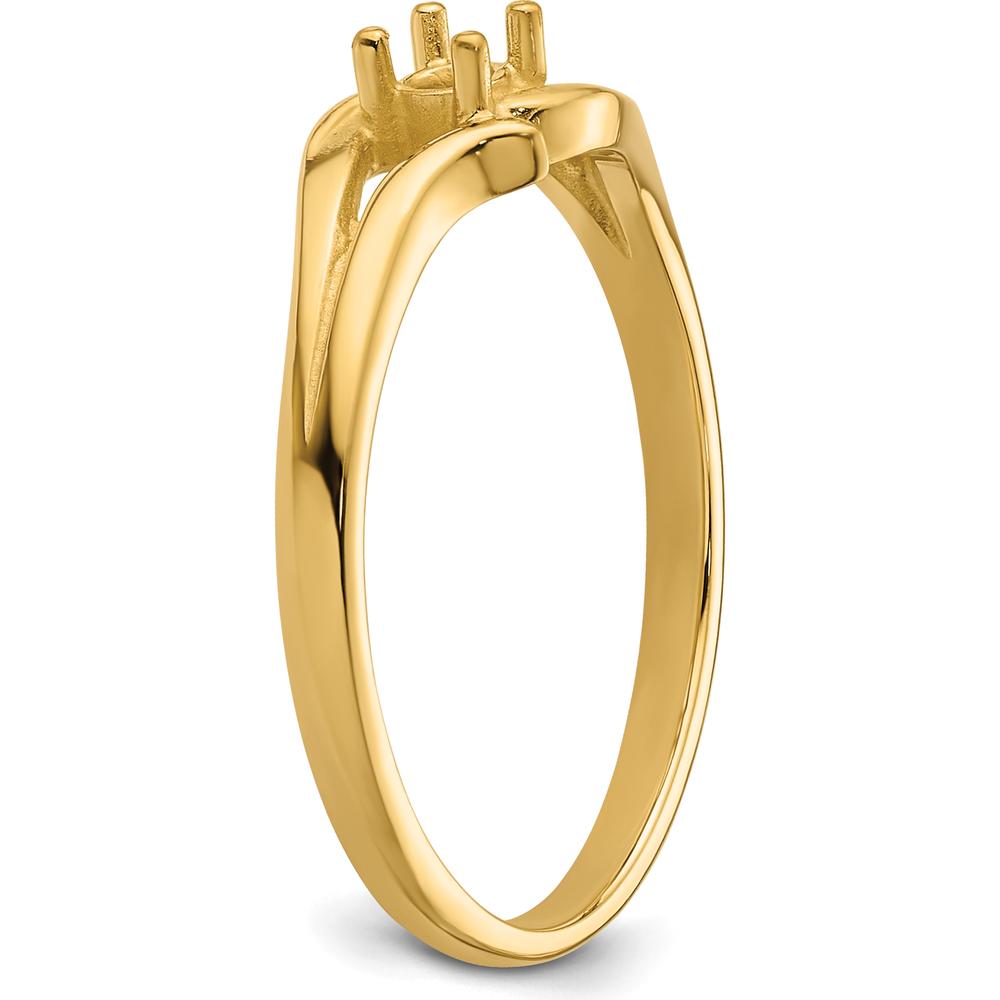 14K Yellow Gold 2.5mm Round Diamond Mounting Ring with Polished Split-Shank Design by Oro Pregiato