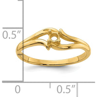 14K Yellow Gold 2.5mm Round Diamond Mounting Ring with Polished Split-Shank Design by Oro Pregiato