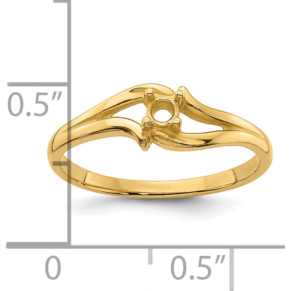 14K Yellow Gold 2.5mm Round Diamond Mounting Ring with Polished Split-Shank Design by Oro Pregiato
