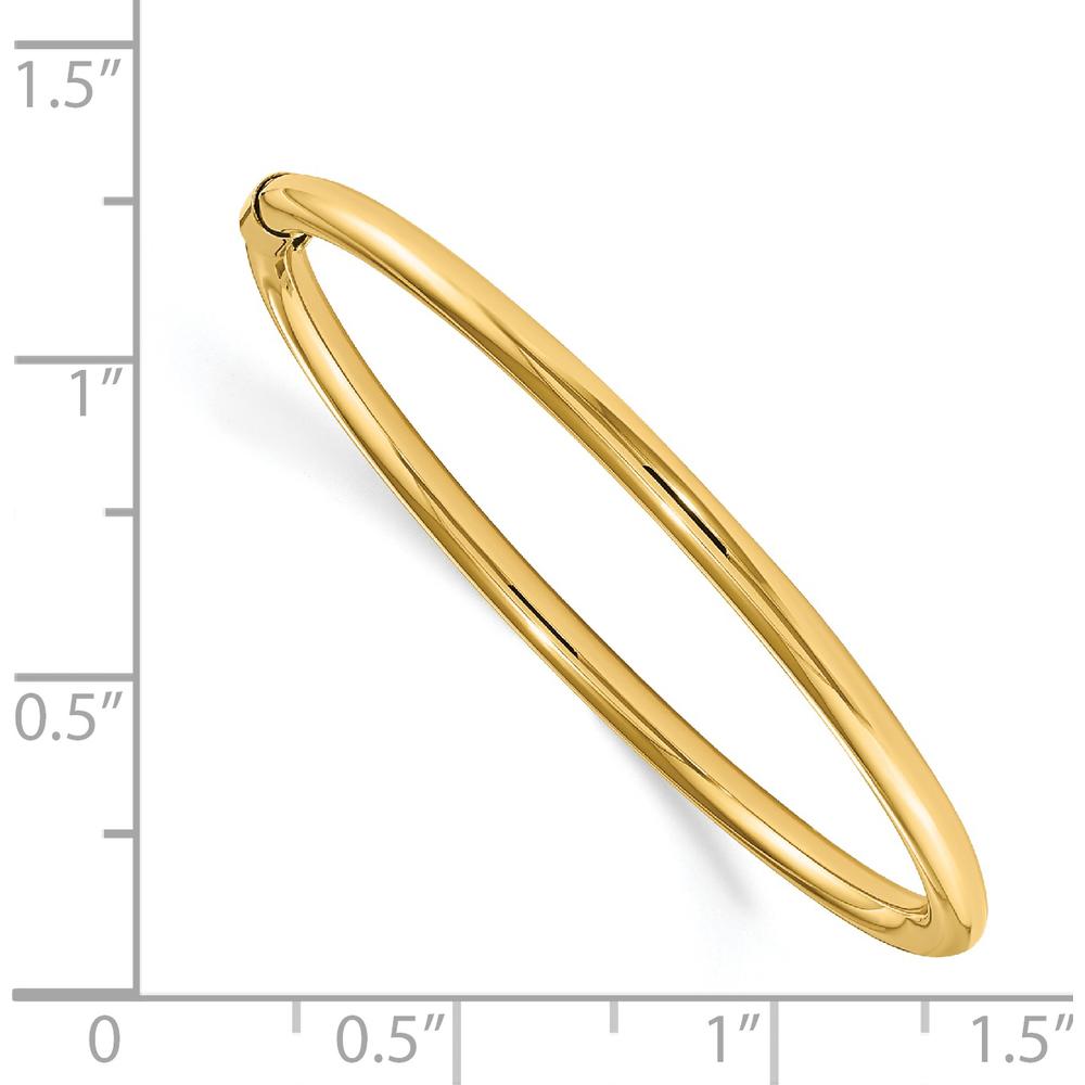 14K Yellow Gold 2.5mm Slip-On Baby Bangle - Polished Finish by Oro Pregiato