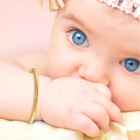 14K Yellow Gold 2.5mm Slip-On Baby Bangle - Polished Finish by Oro Pregiato