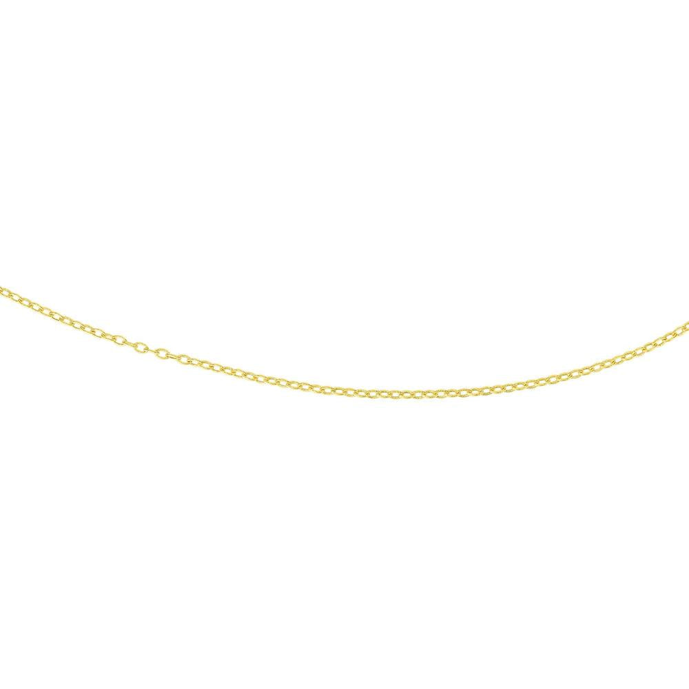 14K Yellow Gold 2.5mm Textured Cable Chain Necklace - 24" by Orozza Fine Jewelry