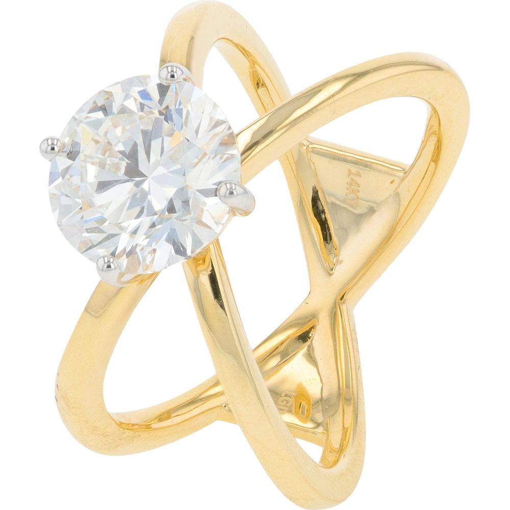 14K Yellow Gold 2.60 Carat Lab Grown Diamond Star Ring