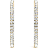 14K Yellow Gold 2.7 Carat Total Weight Lab Diamond One-Inch Hoop Earrings by Robinson's Jewelers