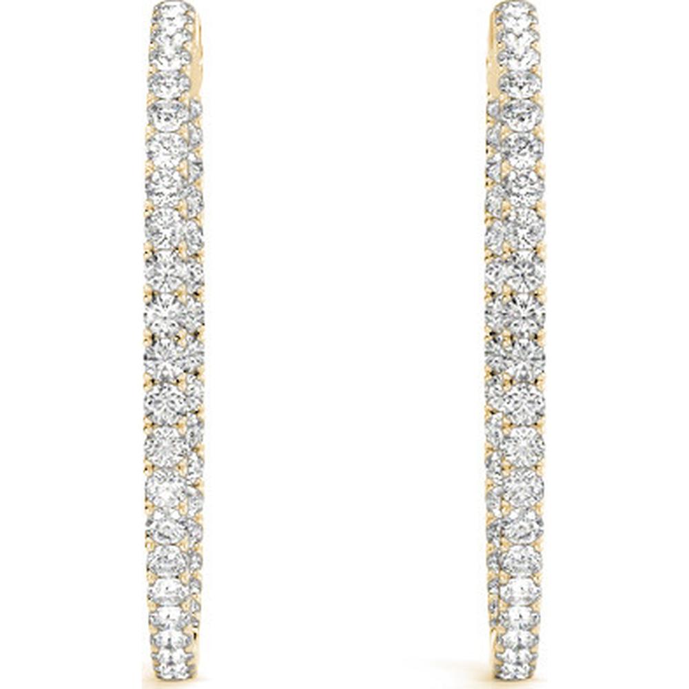 14K Yellow Gold 2.7 Carat Total Weight Lab Diamond One-Inch Hoop Earrings by Robinson's Jewelers