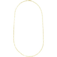 14K Yellow Gold 2.8mm Alternating Paperclip Link Chain Bracelet with Lobster Lock - 10" by Orozza Fine Jewelry