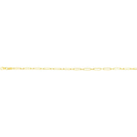 14K Yellow Gold 2.8mm Alternating Paperclip Link Chain Bracelet with Lobster Lock - 10" by Orozza Fine Jewelry