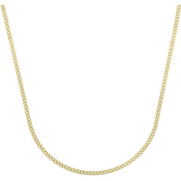 14K Yellow Gold 2.8mm Light Gourmette Chain Necklace - 20" Polished Baby Cuban Link with Lobster Clasp by Orozza Fine Jewelry