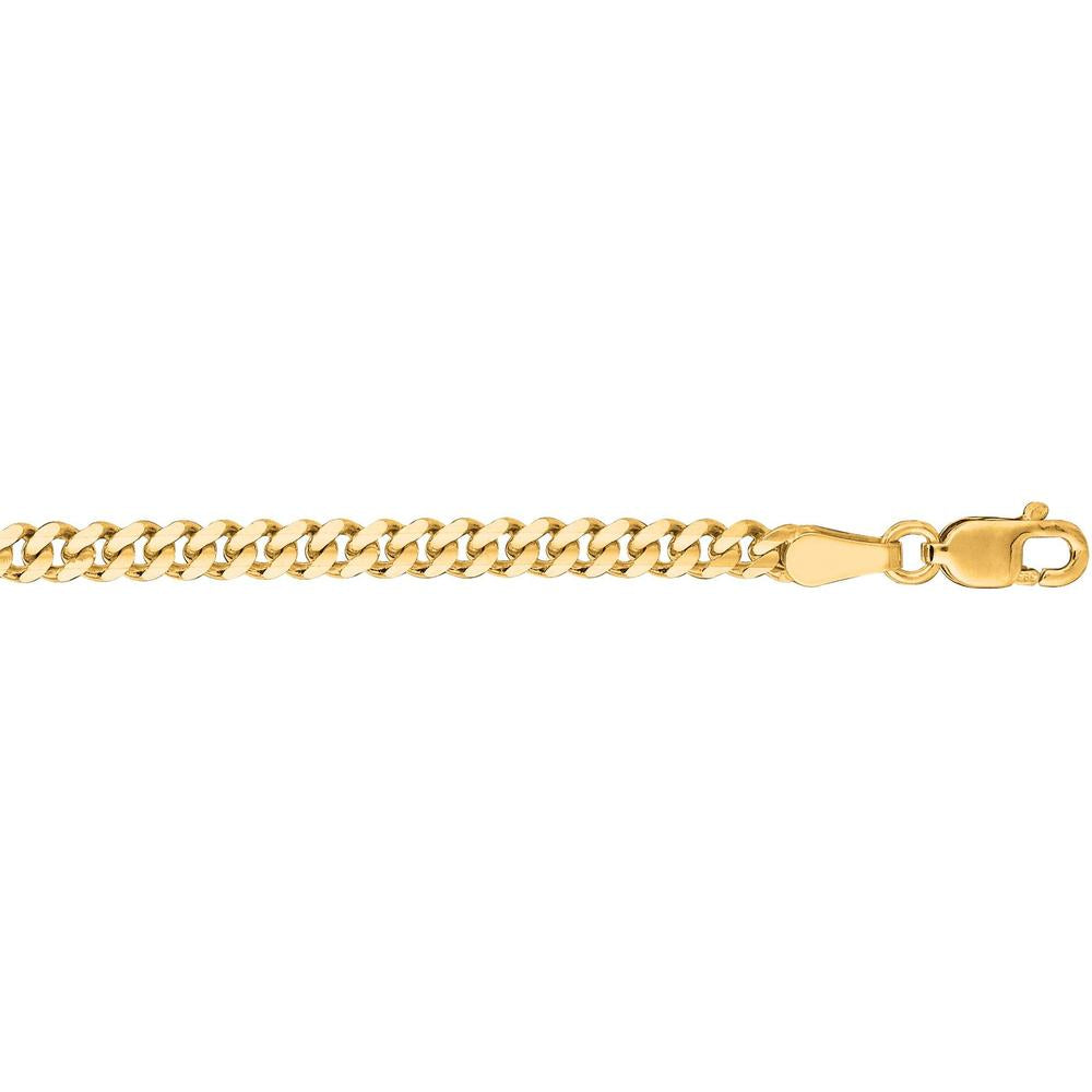 14K Yellow Gold 2.8mm Polished Gourmette Chain Necklace - 18" by Orozza Fine Jewelry