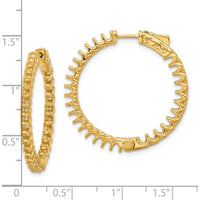 14K Yellow Gold 2.9 Carat In/Out Hoop Earrings with Safety Clasp by Oro Pregiato