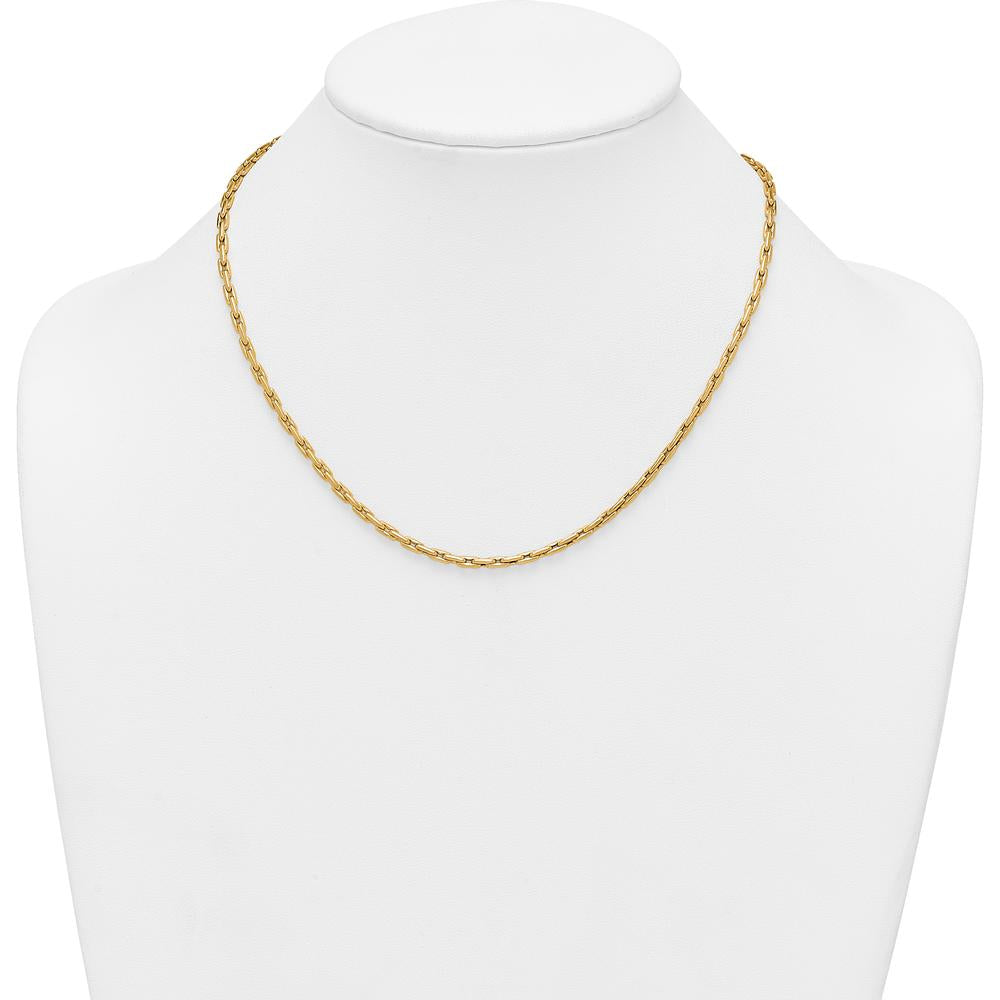 14K Yellow Gold 2.9mm Fancy Link 18" Necklace with Lobster Clasp by 0