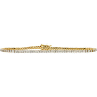 14K Yellow Gold 2 Carat Diamond Tennis Bracelet - 2.00 Carat Total Diamond Weight