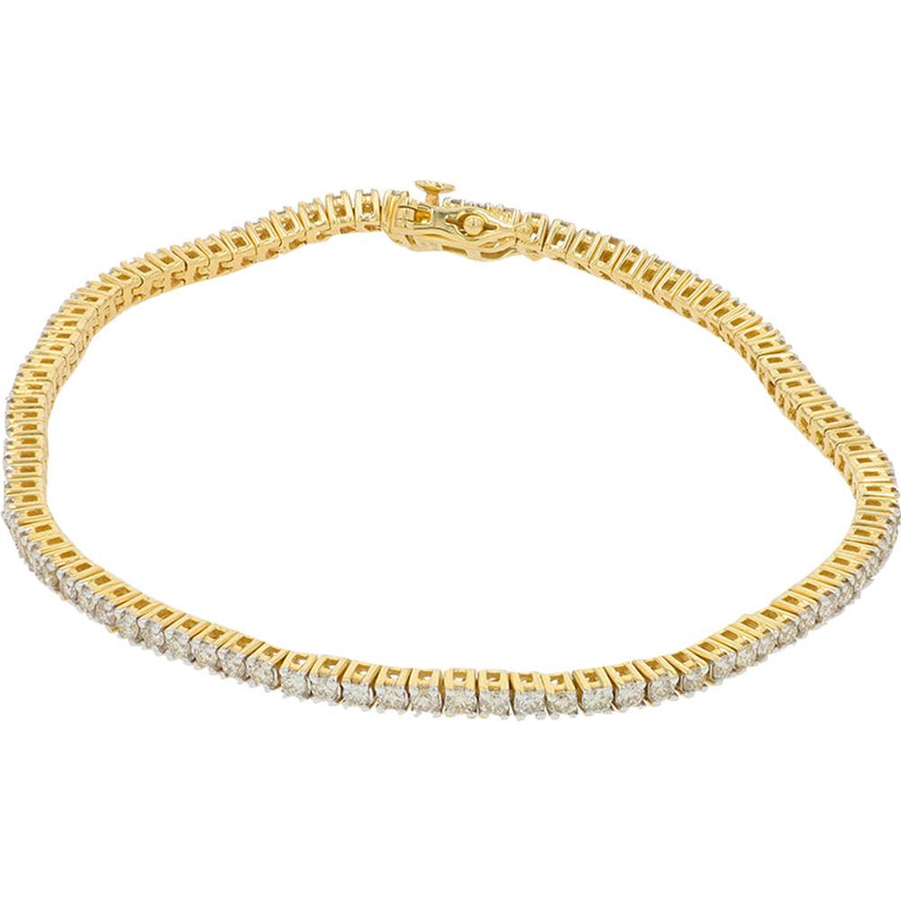 14K Yellow Gold 2 Carat Diamond Tennis Bracelet - 2.00 Carat Total Diamond Weight