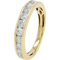 14K Yellow Gold 2 Carat Round Diamond Bridal Set with Halo and Channel Set Diamonds