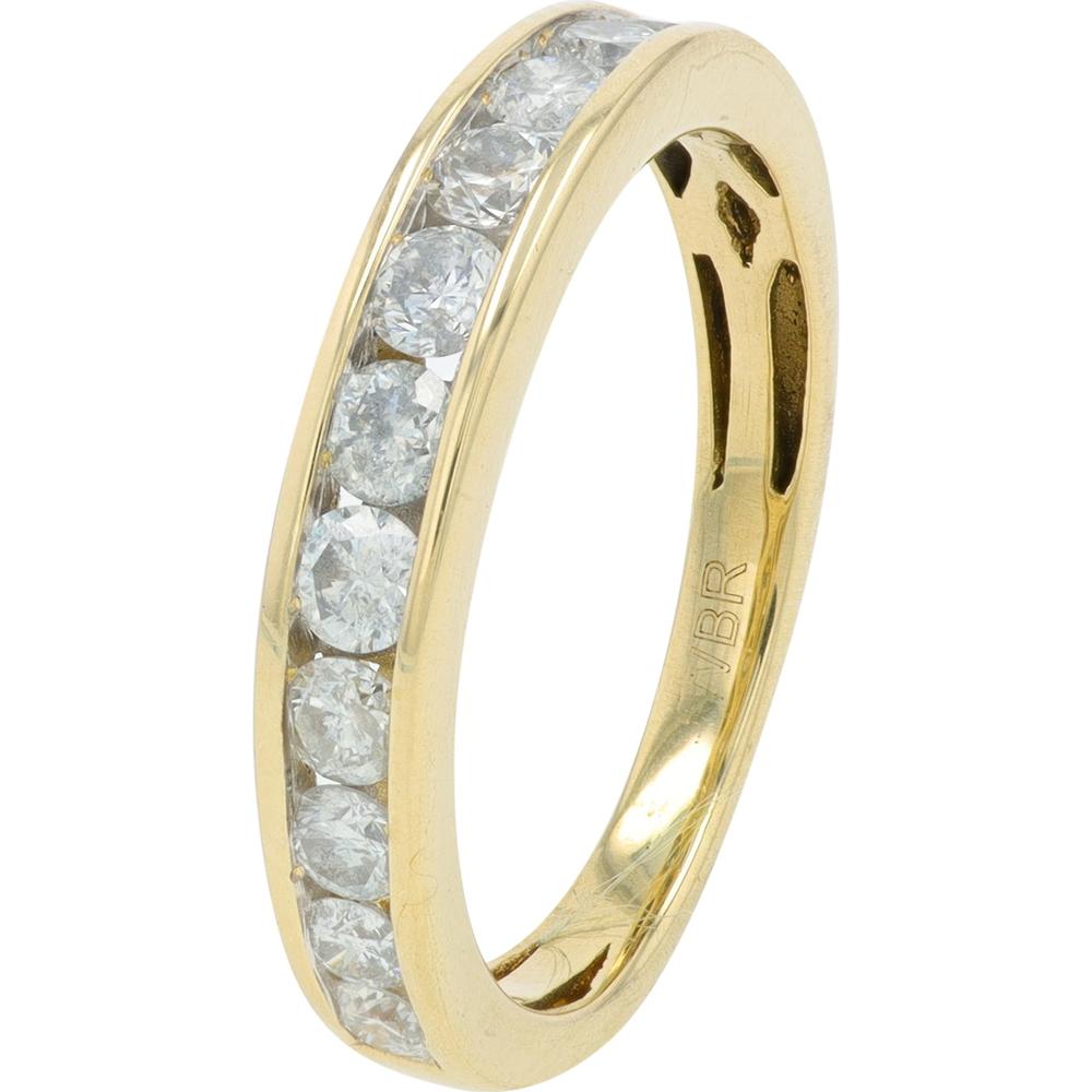 14K Yellow Gold 2 Carat Round Diamond Bridal Set with Halo and Channel Set Diamonds