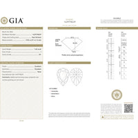 14K Yellow Gold 2 Carat Total Weight Diamond Pear Cut Bridal Set with Round Diamonds - GIA Certified