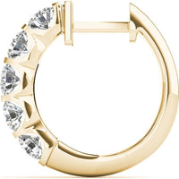 14K Yellow Gold 2 Carat Total Weight Lab Diamond Hoop Earrings by Robinson's Jewelers