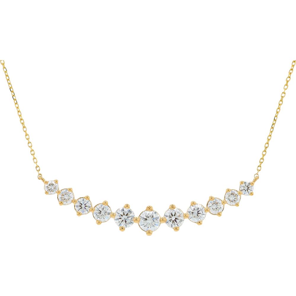 14K Yellow Gold 2 Carat Total Weight Lab Grown Diamond Graduating Necklace