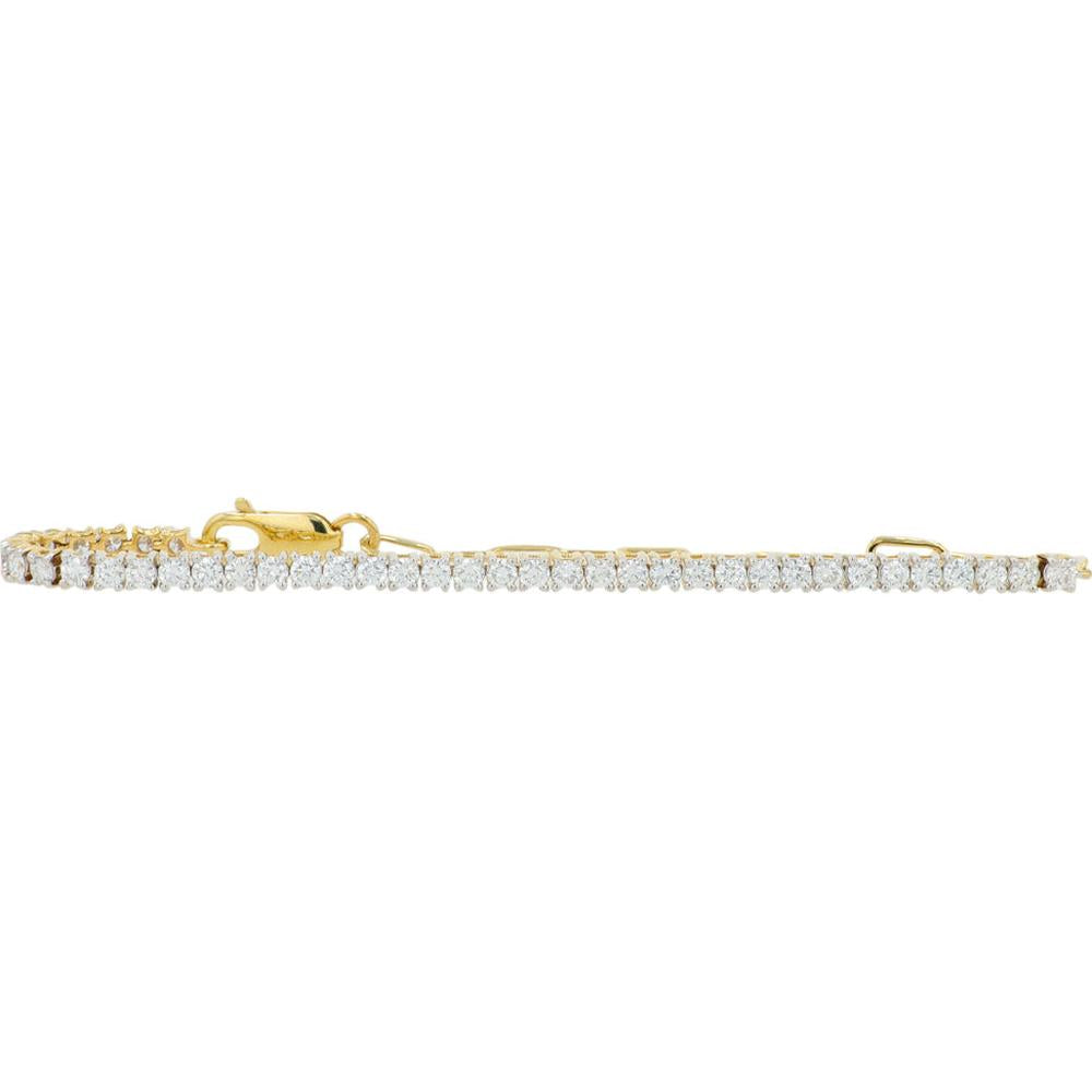 14K Yellow Gold 2 Carat Total Weight Lab Grown Diamond Tennis Bracelet