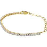14K Yellow Gold 2 Carat Total Weight Lab Grown Diamond Tennis Bracelet