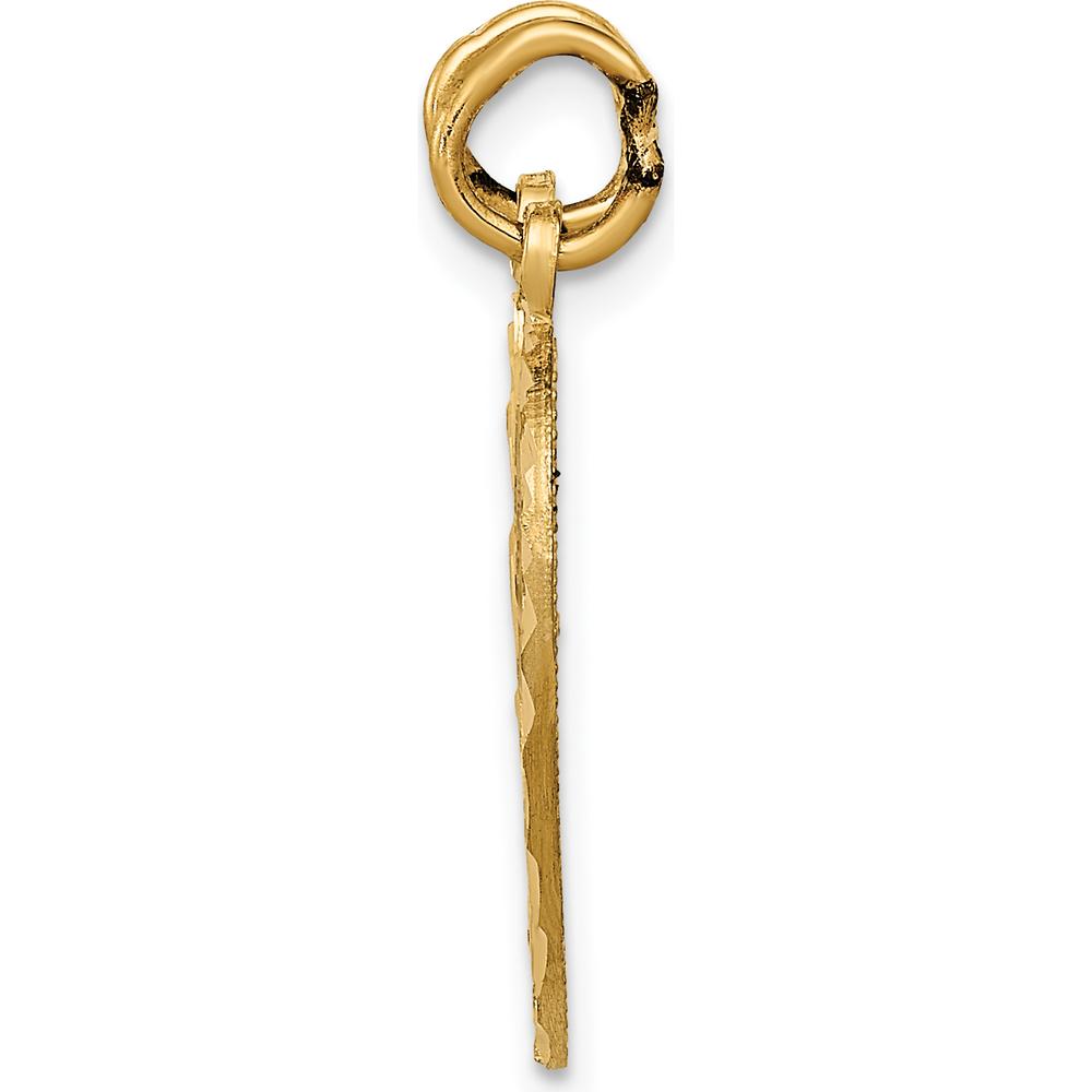 14K Yellow Gold 2-Piece Break-apart Diamond-Cut Heart Charm - "FROM MY HEART DIRECT TO YOURS" by Oro Pregiato