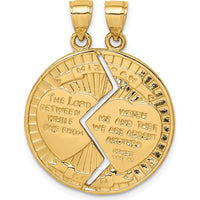 14K Yellow Gold 2-Piece Break-apart MIZPAH Pendant with Polished Finish by Oro Pregiato