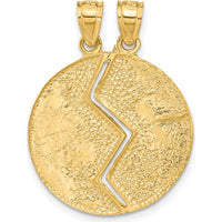 14K Yellow Gold 2-Piece Break-apart MIZPAH Pendant with Polished Finish by Oro Pregiato