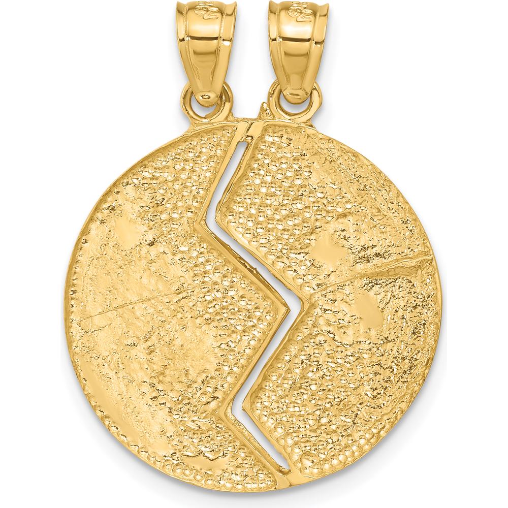 14K Yellow Gold 2-Piece Break-apart MIZPAH Pendant with Polished Finish by Oro Pregiato