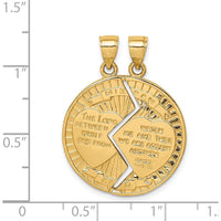 14K Yellow Gold 2-Piece Break-apart MIZPAH Pendant with Polished Finish by Oro Pregiato