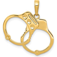 14K Yellow Gold 2-Piece Moveable Handcuffs Charm by Oro Pregiato