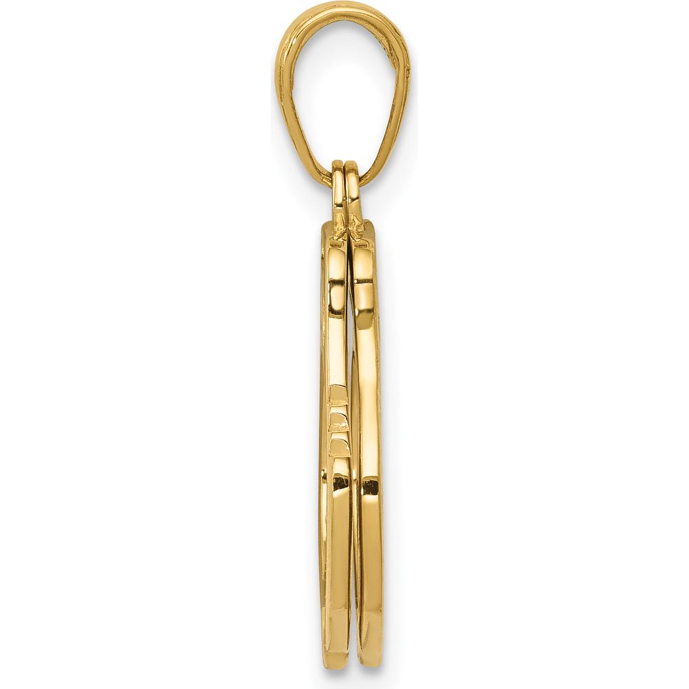 14K Yellow Gold 2-Piece Moveable Handcuffs Charm by Oro Pregiato