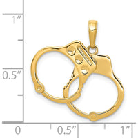 14K Yellow Gold 2-Piece Moveable Handcuffs Charm by Oro Pregiato