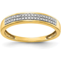 14K Yellow Gold 2-Row Diamond Band with 0.12 Carat Round Diamonds by 0