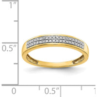 14K Yellow Gold 2-Row Diamond Band with 0.12 Carat Round Diamonds by 0