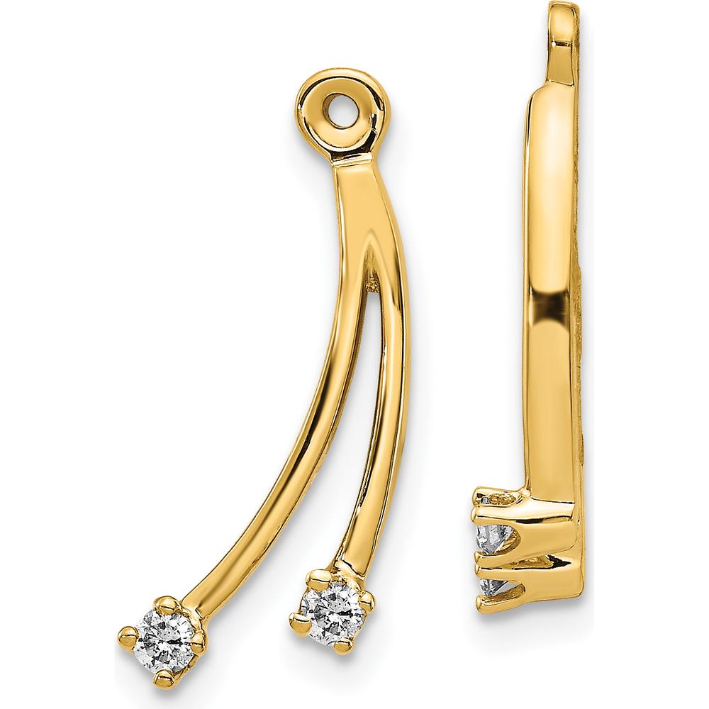 14K Yellow Gold 2-Stone Dangle Diamond Earring Jackets - 0.05 Carats Total Diamond Weight by Monteluci Fine Jewelry