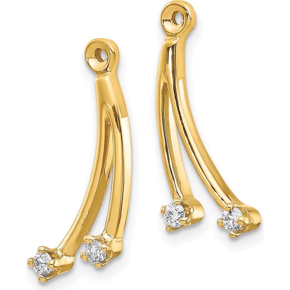 14K Yellow Gold 2-Stone Dangle Diamond Earring Jackets - 0.05 Carats Total Diamond Weight by Monteluci Fine Jewelry
