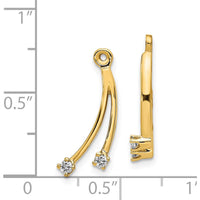 14K Yellow Gold 2-Stone Dangle Diamond Earring Jackets - 0.05 Carats Total Diamond Weight by Monteluci Fine Jewelry