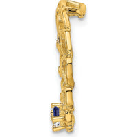 14K Yellow Gold 2-Stone Family Pendant Mounting - 19mm Length, Heart Design by Oro Pregiato