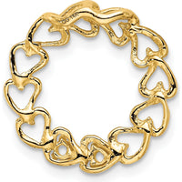 14K Yellow Gold 2-Stone Family Pendant Mounting - 19mm Length, Heart Design by Oro Pregiato