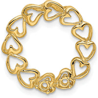 14K Yellow Gold 2-Stone Family Pendant Mounting - 19mm Length, Heart Design by Oro Pregiato