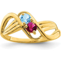 14K Yellow Gold 2-Stone Mother's Ring Mounting by Monteluci Fine Jewelry