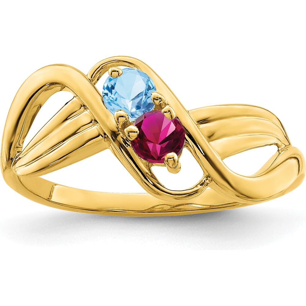14K Yellow Gold 2-Stone Mother's Ring Mounting by Monteluci Fine Jewelry