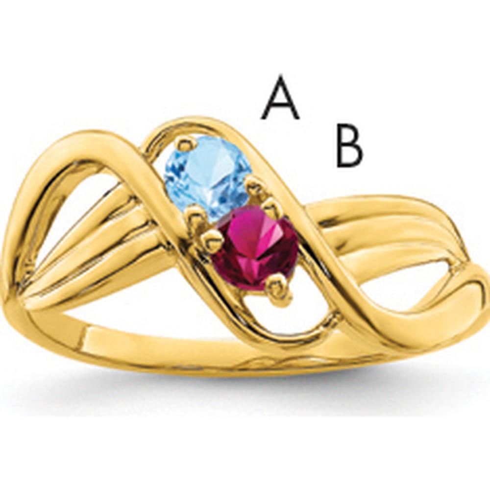 14K Yellow Gold 2-Stone Mother's Ring Mounting by Monteluci Fine Jewelry