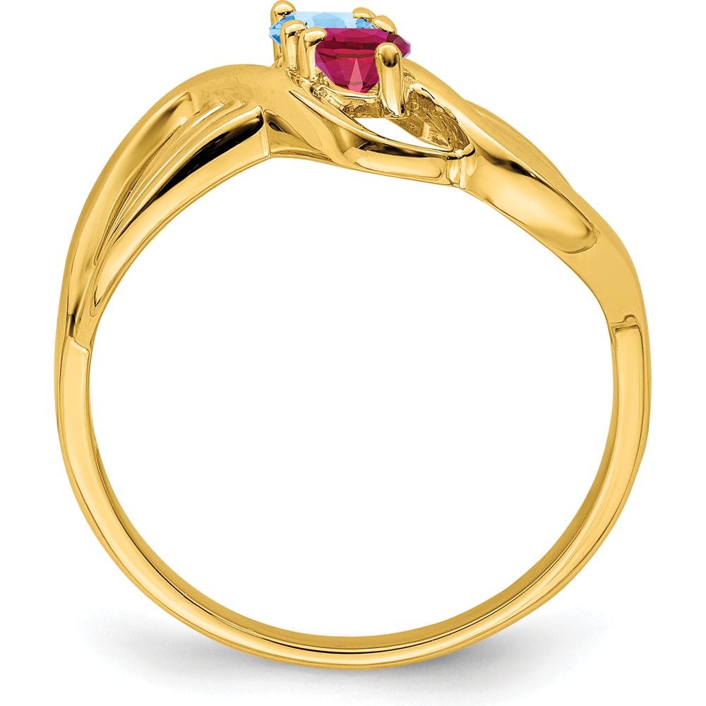 14K Yellow Gold 2-Stone Mother's Ring Mounting by Monteluci Fine Jewelry