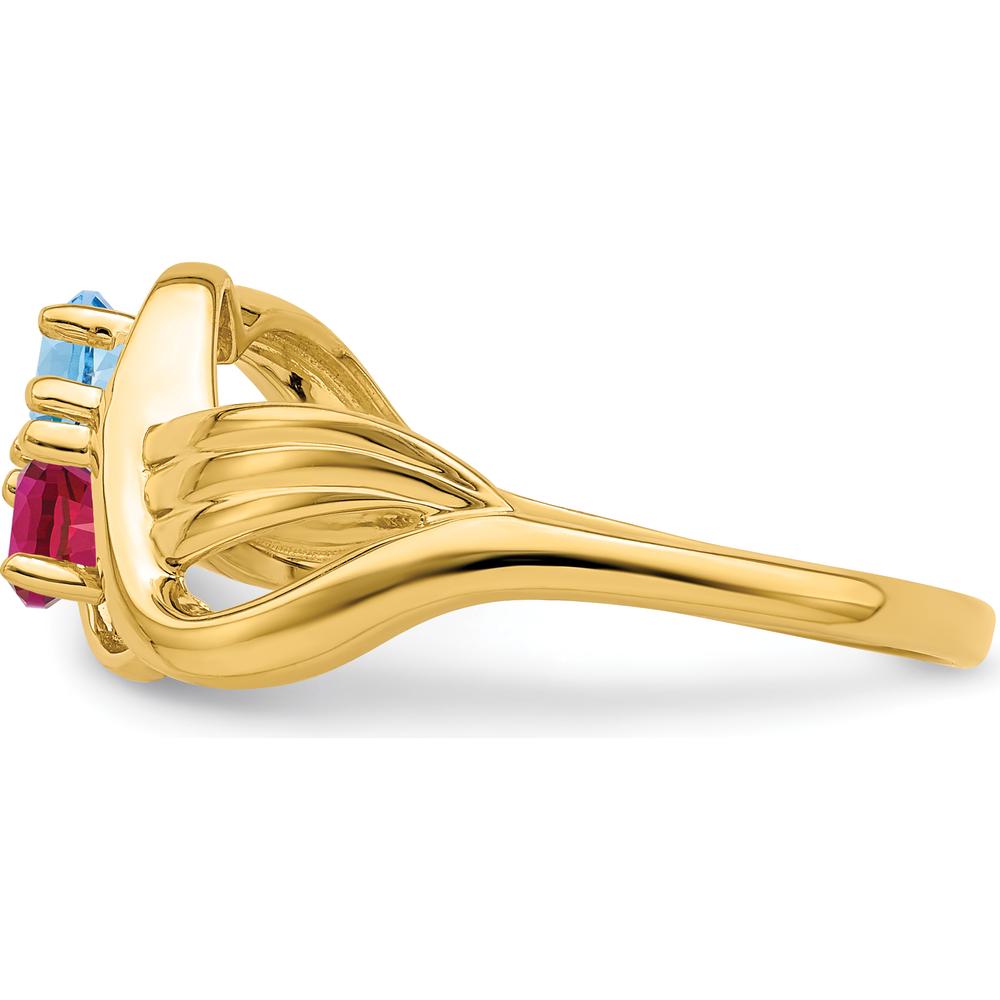 14K Yellow Gold 2-Stone Mother's Ring Mounting by Monteluci Fine Jewelry